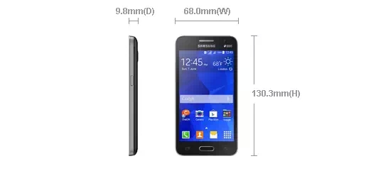 galaxy core 2 dual dimension vertical black  