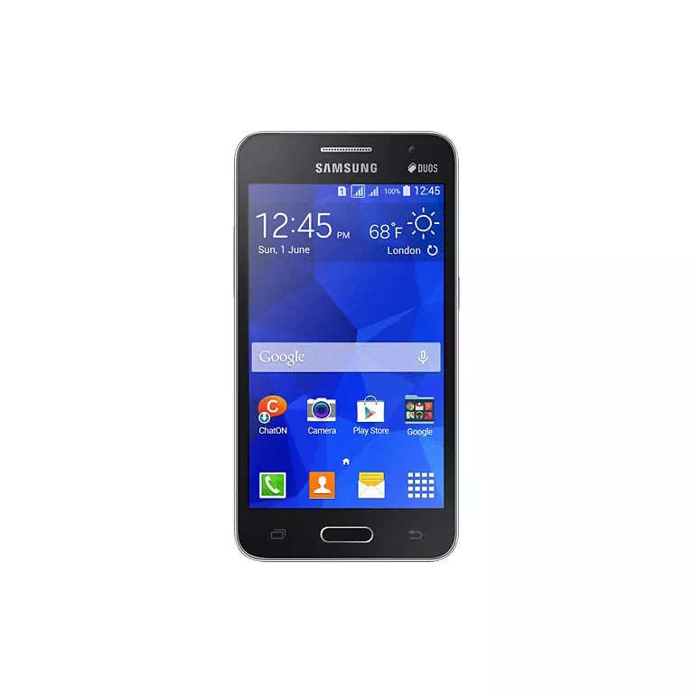 galaxy core 2 dual black vertical top view   
